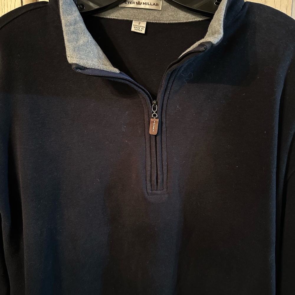 Peter Millar Navy Blue Zip Up Sweater